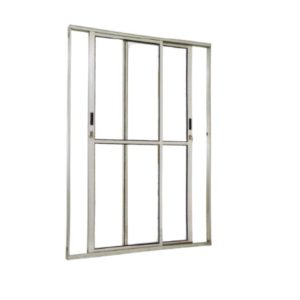 ALUAN ALUMI PORTA CORRER 02 FOLHAS VIDRO LISO 210X150 BRANCO - 4049