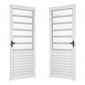 ALUAN ALUMI PORTA MISTA FIXA 210X080 DIR BRANCO - 5219