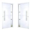 ALUAN ALUMI PORTA LAMBRIL 03 VIDROS LATERAIS 210X100 DIR VIDRO BOREAL BRANCO - 4086