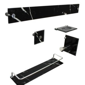VMEX KIT RETO WC VIDRO KR 5 PCS CARRARA PTO - 3716