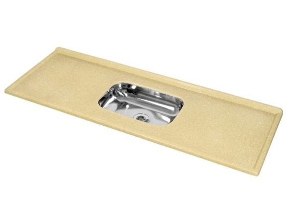 DECORALITA PIA MARM.SINT. INOX 150X54 MARROM IMPERIAL