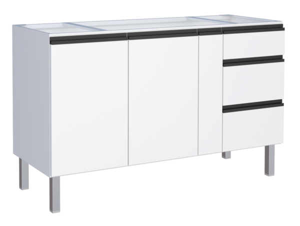COZIMAX GABINETE ACO GAIA P/PIA 150 FLAT BR MON PX PRETO
