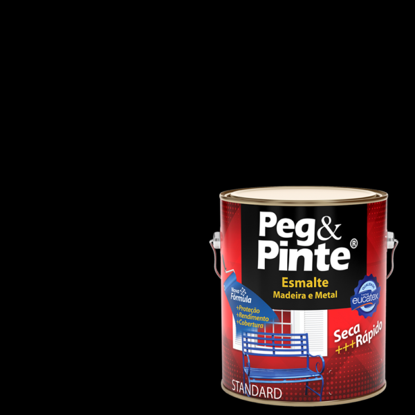 EUCATEX PEG & PINTE ESMALTE SINT. BRILH. 3,6L PRETO