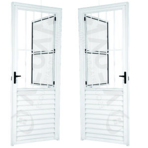 ALUAN ALUMI PORTA SOCIAL 210X080 ESQ VIDRO CANELADO BRANCO - 5204