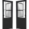 ALUAN ALUMI PORTA SOCIAL 210X080 ESQ VIDRO CANELADO PRETO - MB5204