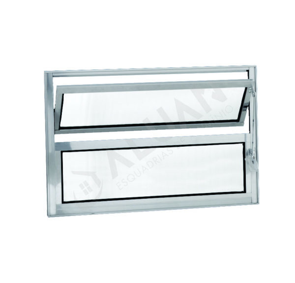 ALUAN ALUMI VITRO BASCULANTE 040X060 VIDRO CANELADO BRANCO - 3030