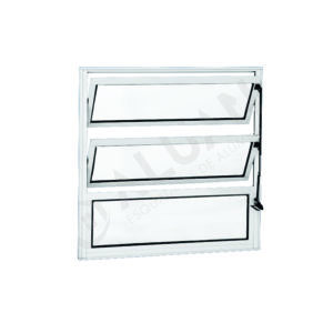 ALUAN ALUMI VITRO BASCULANTE 060X060 VIDRO CANELADO BRANCO - 3032