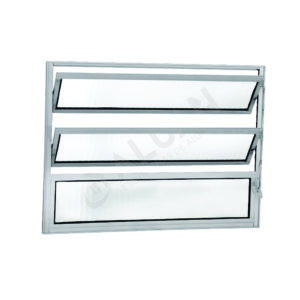 ALUAN ALUMI VITRO BASCULANTE 060X080 VIDRO CANELADO BRANCO - 3033