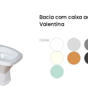 SANTAMARINA CONJ. VASO + CAIXA ACOPLADA QUADR. VALENTINA BRANCO