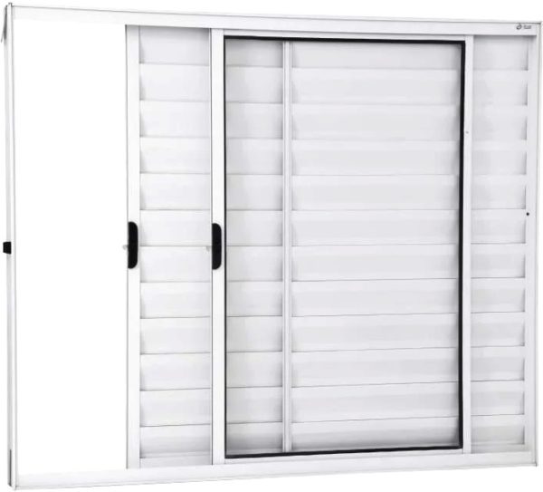 ALUAN ALUMI VENEZIANA 3 FOLHAS 100X120 S/ GR BRANCO - 6030
