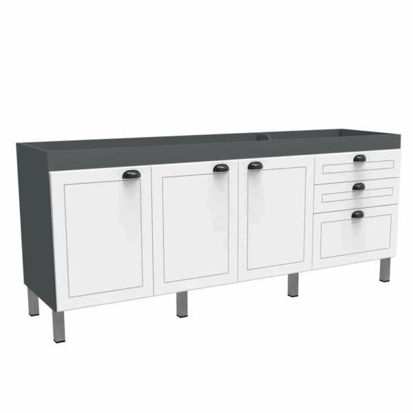 FIMAP GABINETE RETRO 1,94 GRAFITE/BRANCO