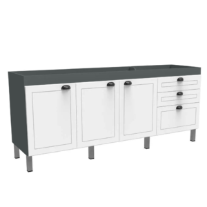 FIMAP GABINETE RETRO 1,74 GRAFITE/BRANCO
