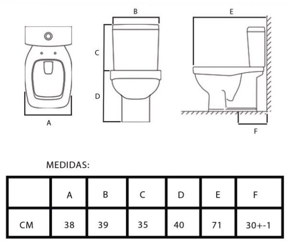 AGNES BACIA + CX ACOPLADA VERSA BRANCO DUAL - FLUSH 3/6 LTS - Image 2