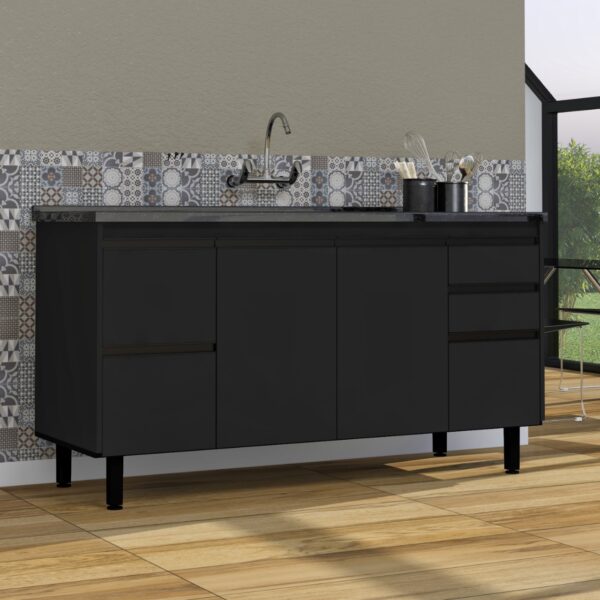 ARTE GABINETE PARIS PRETO FOSCO 1,44 MT