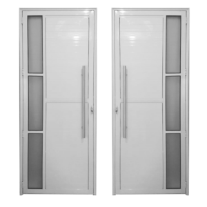 ALUAN ALUMI PORTA LAMBRIL 03 VIDROS LATERAIS 210X080 DIR VIDRO BOREAL BRANCO - 4058