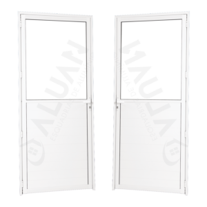 ALUAN ALUMI PORTA VISOR 210X080 ESQ VIDRO BOREAL BRANCO - 4452