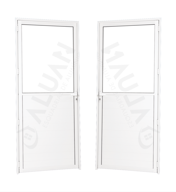 ALUAN ALUMI PORTA VISOR 210X080 ESQ VIDRO BOREAL BRANCO - 4452