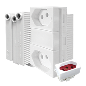 ILUMI 2 TOMADAS 10A 250V~ SEPARADAS MONOBLOCO SLIM - 86120