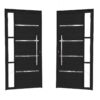 ALUAN ALUMI PORTA LAMBRIL 03 VIDROS C/ FRISO CROM 210X090 DIR PRETO - MB102058
