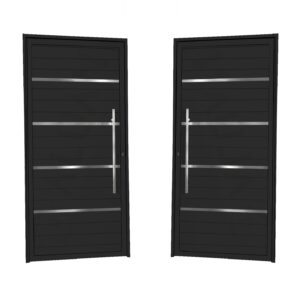 ALUAN ALUMI PORTA LAMBRIL PIVOTANTE C/ FRISO 210X120 ESQ PRETO - MB4609