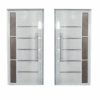 ALUAN ALUMI PORTA LAMBRIL PIVOTANTE 03 VIDROS C/ FRISO CROM 210X100 ESQ BRANCO - 4656