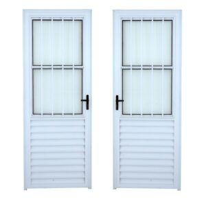 ALUAN ALUMI PORTA SOCIAL 210X090 ESQ VIDRO CANELADO BRANCO - 4031