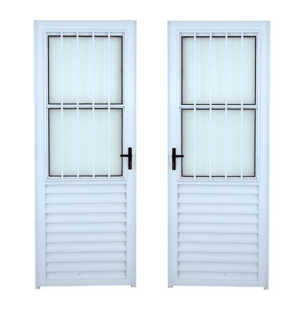 ALUAN ALUMI PORTA SOCIAL 210X090 ESQ VIDRO CANELADO BRANCO - 4031