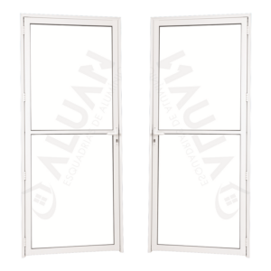 ALUAN ALUMI PORTA VIDRO DUPLO 210X080 ESQ VIDRO BOREAL BRANCO - 4352