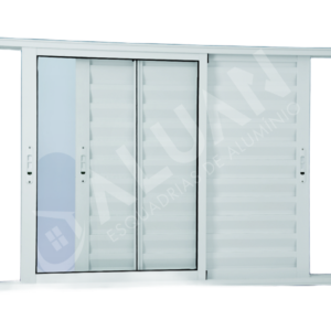 ALUAN ALUMI VENEZIANA 3 FOLHAS 100X120 S/ GR L25 MASTER BRANCO - 9000