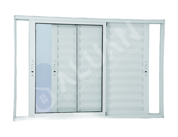 ALUAN ALUMI VENEZIANA 3 FOLHAS 100X120 S/ GR L25 MASTER BRANCO - 9000