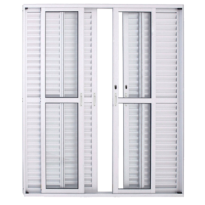 ALUAN ALUMI BALCAO CORRER CENTRAL 06 FOLHAS 210X200 BRANCO - 4055