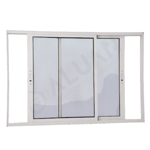 ALUAN ALUMI VITRO 2 FOLHAS MOVEIS 100X120 S/ GR L25 MASTER BRANCO - 9016