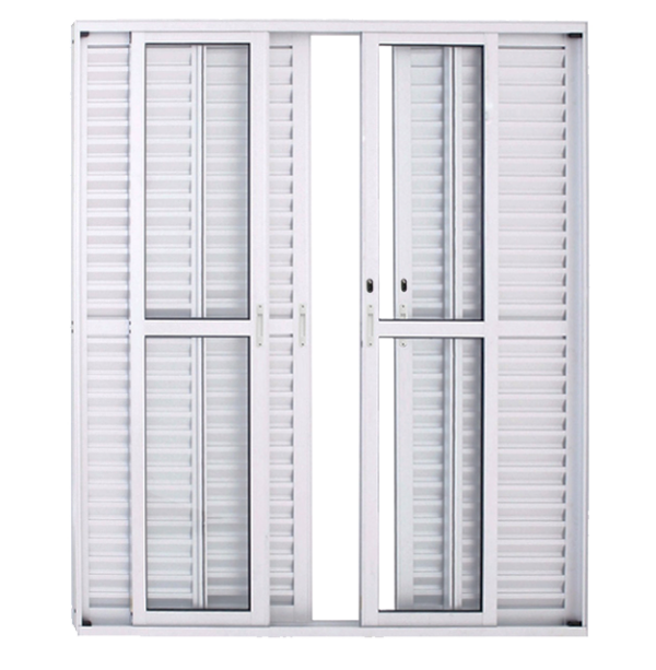 ALUAN ALUMI BALCAO CORRER CENTRAL 06 FOLHAS 210X180 BRANCO - 4054