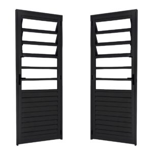 ALUAN ALUMI PORTA BASCULANTE 210X080 ESQ VIDRO CANELADO PRETO - MB5212
