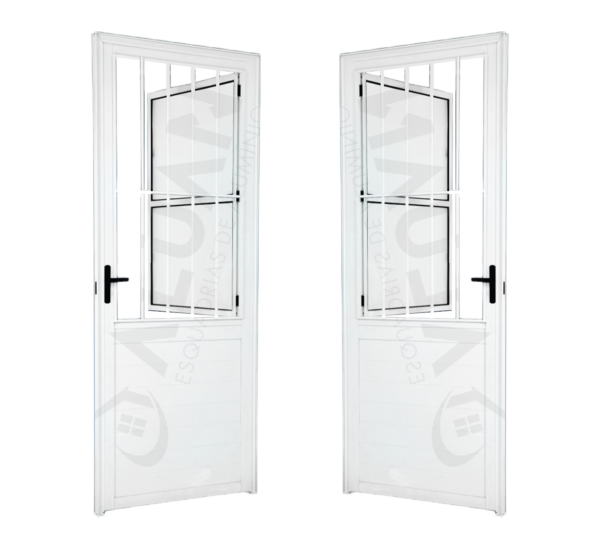 ALUAN ALUMI PORTA LAMBRIL / SOCIAL 210X080 ESQ VIDRO BOREAL BRANCO - 4069