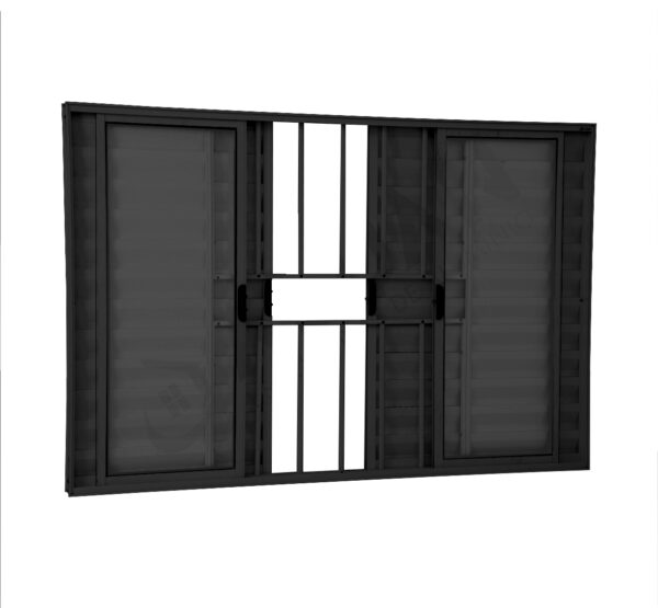 ALUAN ALUMI VENEZIANA 6 FOLHAS 100X150 C/ GR L25 MASTER PRETO - MB9007