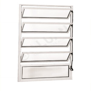 ALUAN ALUMI VITRO BASCULANTE 100X080 VIDRO CANELADO BRANCO - 3039