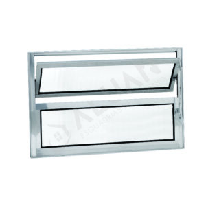 ALUAN ALUMI VITRO BASCULANTE 040X060 VIDRO CANELADO ALUMINIO POLIDO - 3001