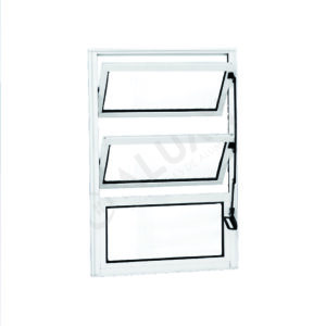 ALUAN ALUMI VITRO BASCULANTE 060X040 VIDRO CANELADO BRANCO - 3031
