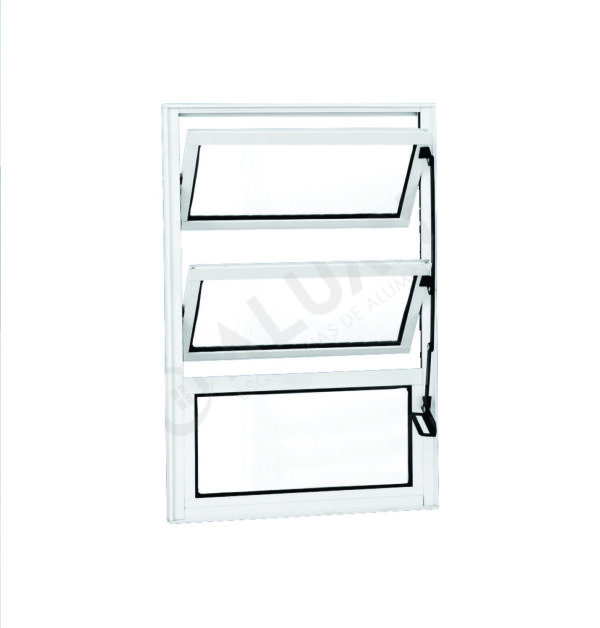 ALUAN ALUMI VITRO BASCULANTE 060X040 VIDRO CANELADO BRANCO - 3031