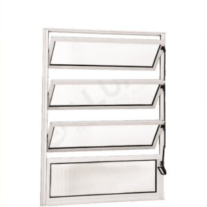 ALUAN ALUMI VITRO BASCULANTE 080X060 VIDRO CANELADO BRANCO - 3035