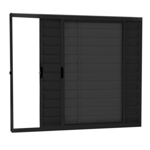ALUAN ALUMI VENEZIANA 3 FOLHAS 100X150 S/ GR PRETO - PTO6032