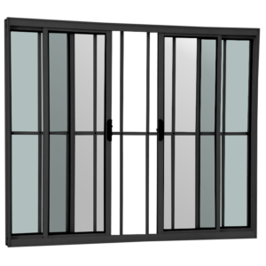 ALUAN ALUMI VITRO 4 FOLHAS 100X100 C/ GR PRETO - PTO7127