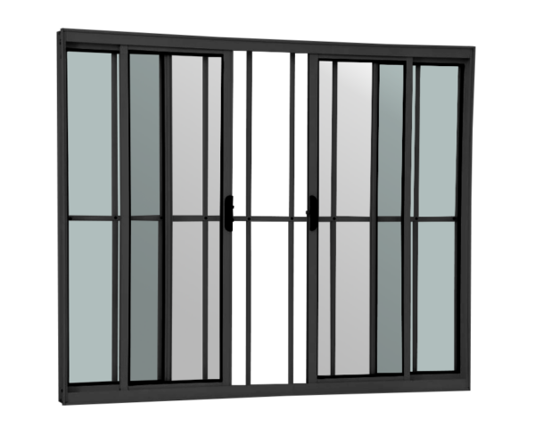 ALUAN ALUMI VITRO 4 FOLHAS 100X100 C/ GR PRETO - PTO7127