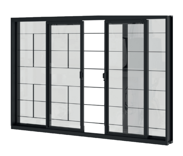 HB VITRO MIX 100X120 C/ GR QUAD 4 FOLHAS PRETA - 2400.47