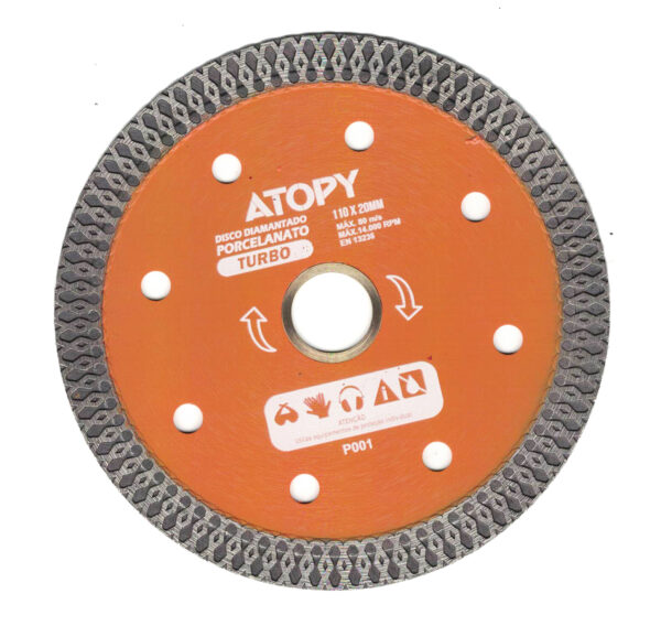 DISCO DIAMANTADO PORCELANATO 110X20MM TURBO ATOPY