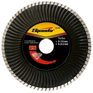 SPARTA DISCO DIAMANTADO TURBO 115MM X 22,2 MM CORTE A SECO - 7311755