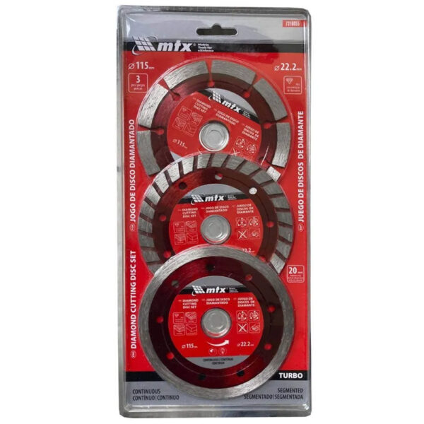MTX JOGO DISCO CORTE SEGMENTADO DIAMANTADO 115X22,2MM (3 PCS) - 7316055 - Image 2