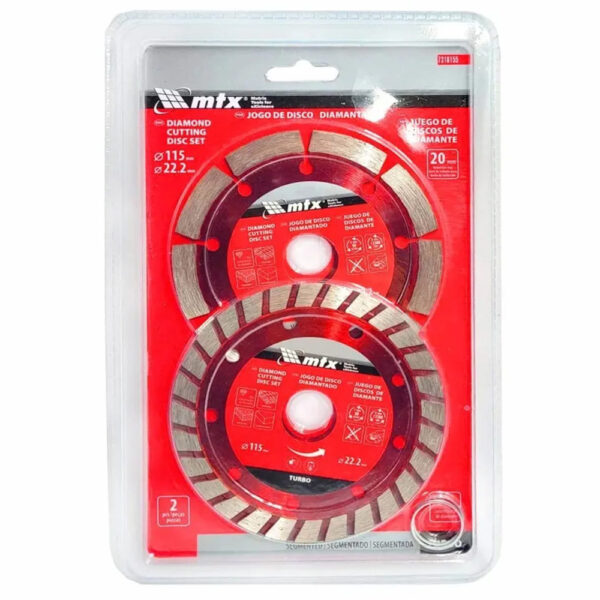 MTX JOGO DISCO CORTE SEGMENTADO DIAMANTADO 115X22,2MM (2 PCS) - 7316155 - Image 2