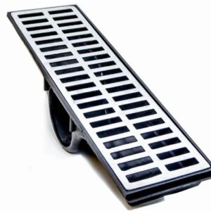 GRELHA ALUM. 015 X 100 C/ COLETORA CX. PVC LAT.